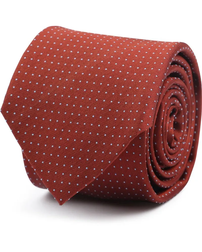 Suitable Krawatte Seide Punkte Ziegel Orange