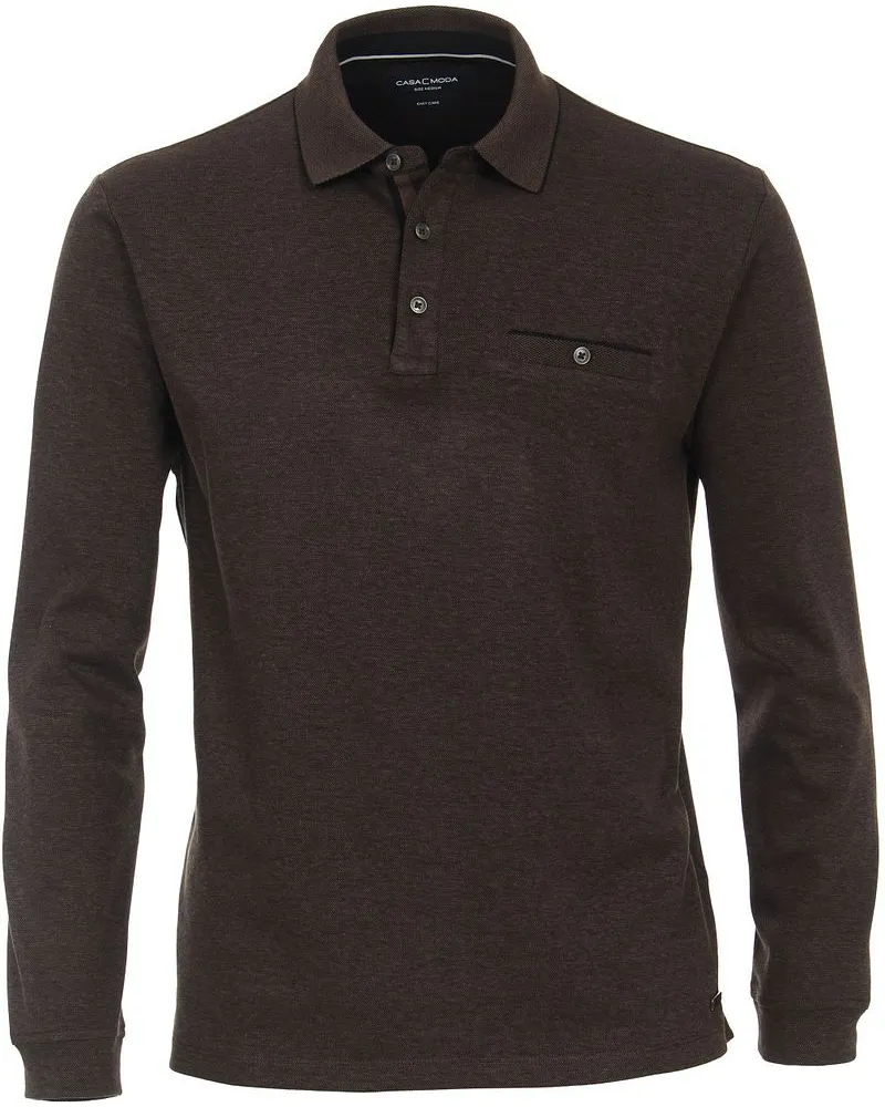 CasaModa Casa Moda Poloshirt LS Braun Braun
