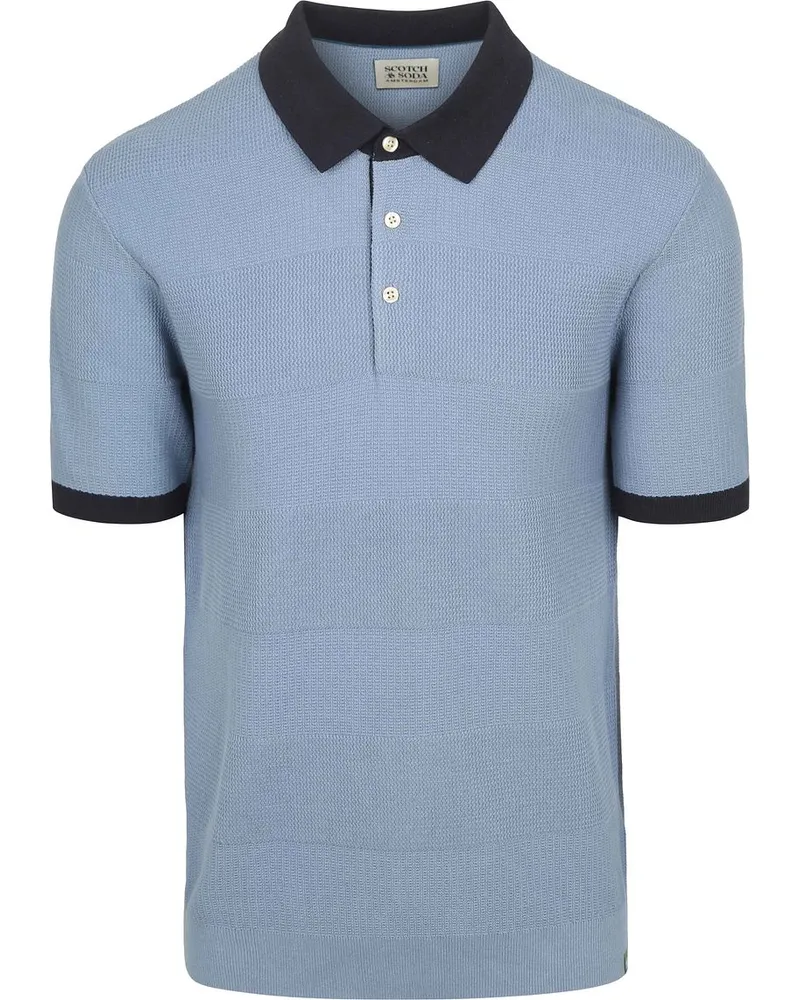 Scotch&Soda Knitted Polo Structure Blau Blau