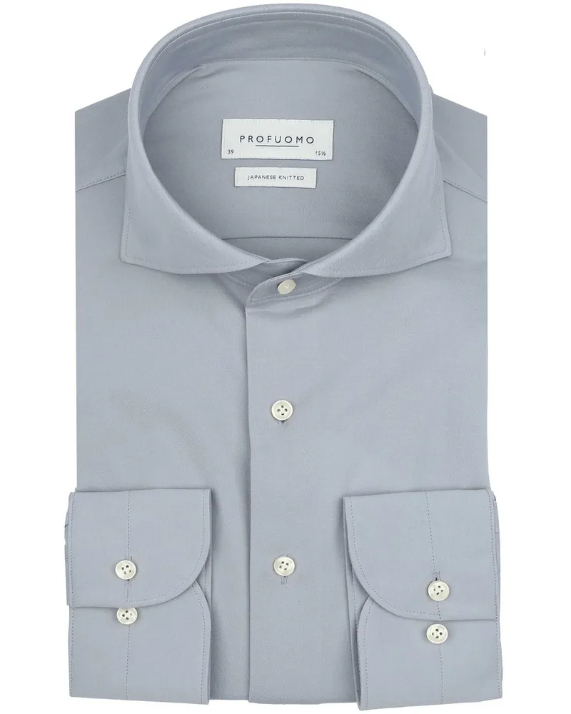 Profuomo Japanese Knitted Hemd Light Blue Hellblau