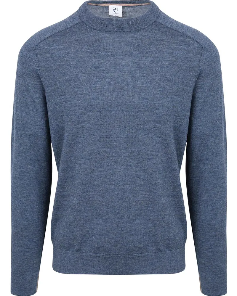 R2 Amsterdam Pullover Merino Blue Blau