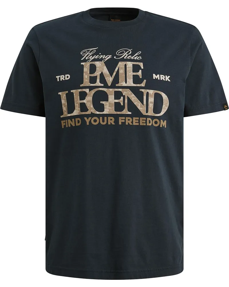 PME Legend Jersey Artwork T-Shirt Carbon Navy Dunkelblau