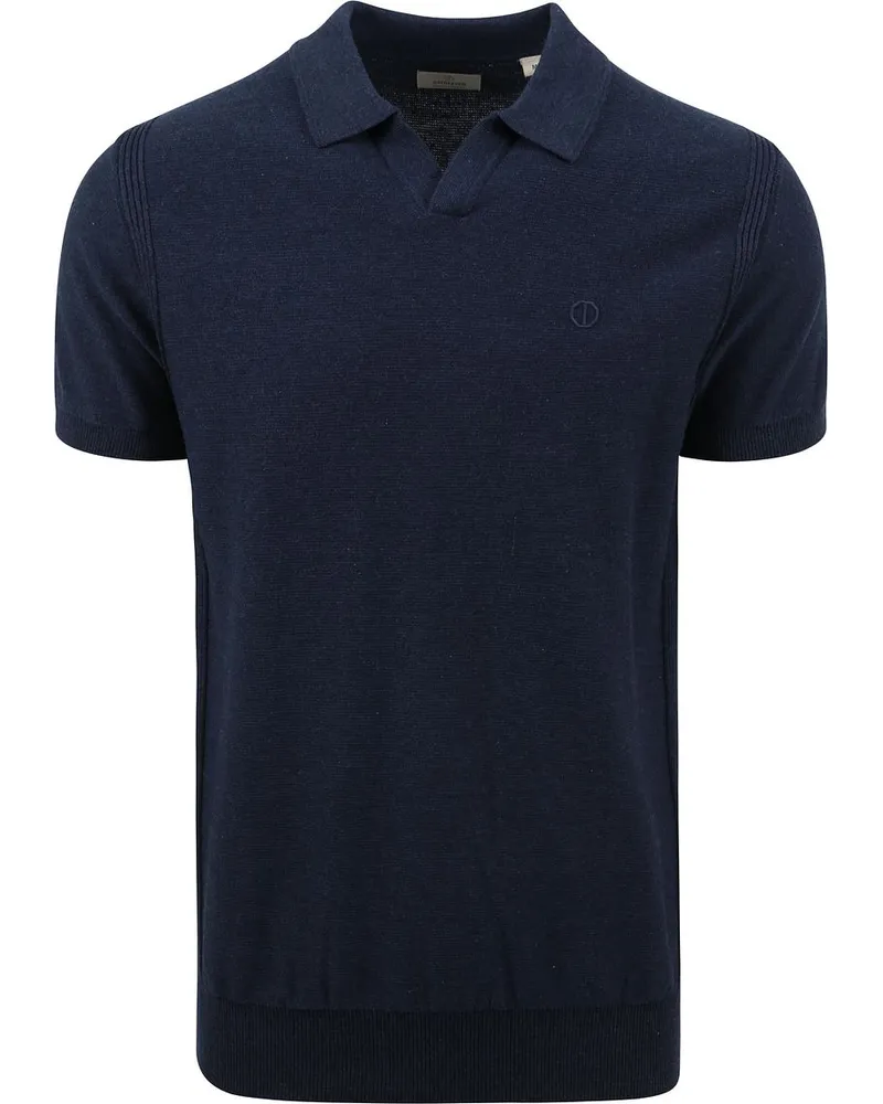 DSTREZZED Polo Melange Slub Dunkelblau