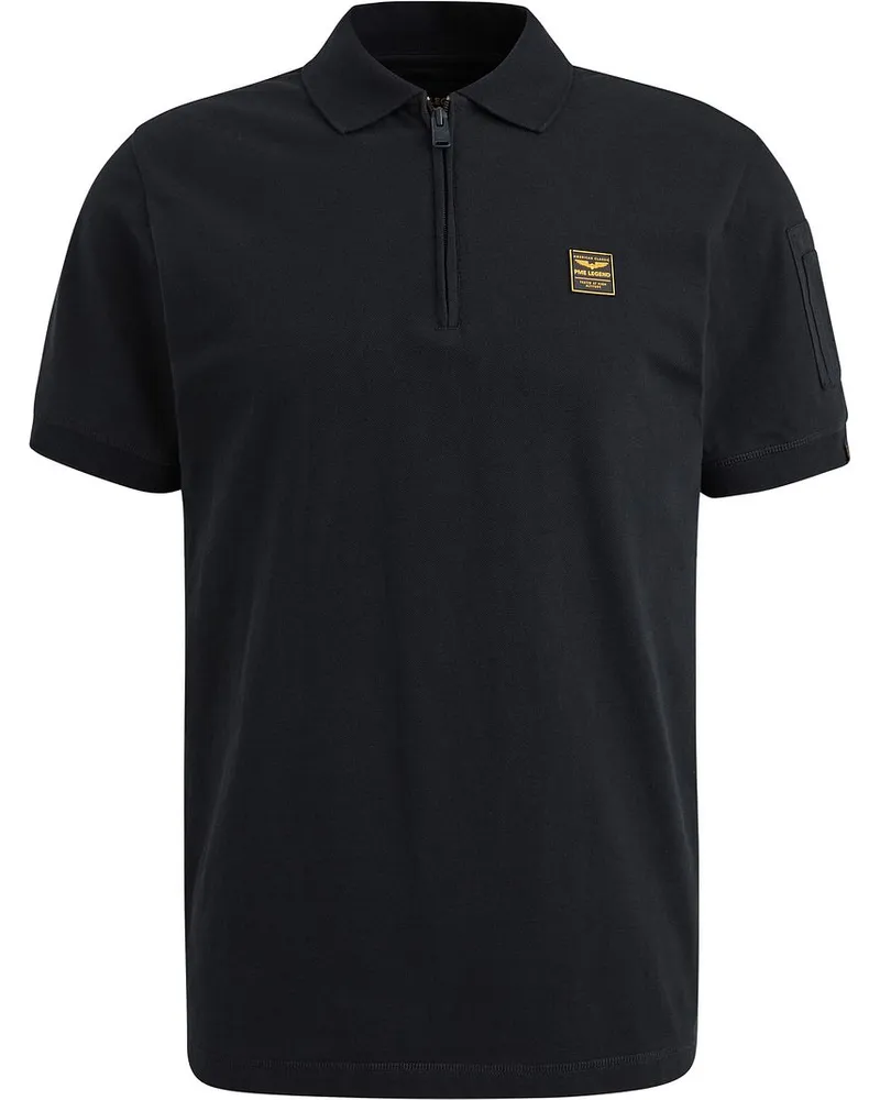 PME Legend Half-Zip Poloshirt Piqué Interlock Navy Dunkelblau
