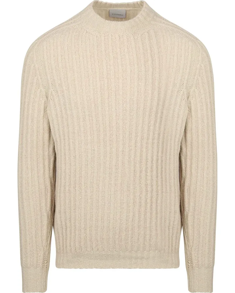 Suitable Pullover Boiled Wool Ecru Wollweiß