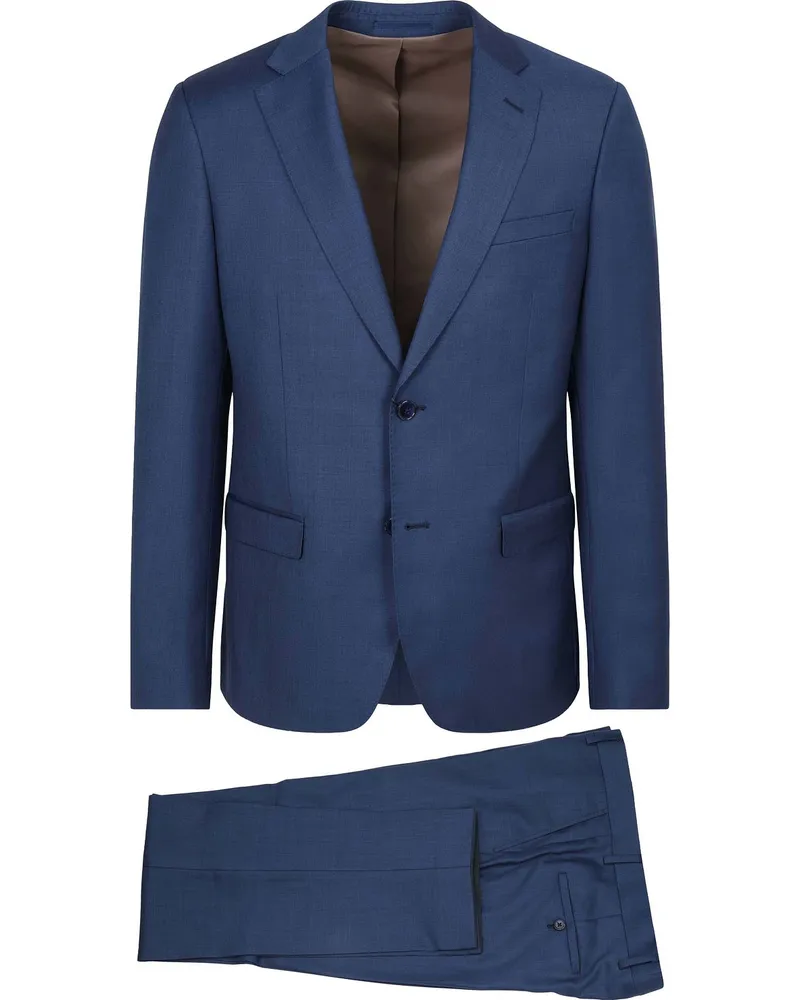 Suitable Anzug Sharkskin Wolle Royalblau Dunkelblau