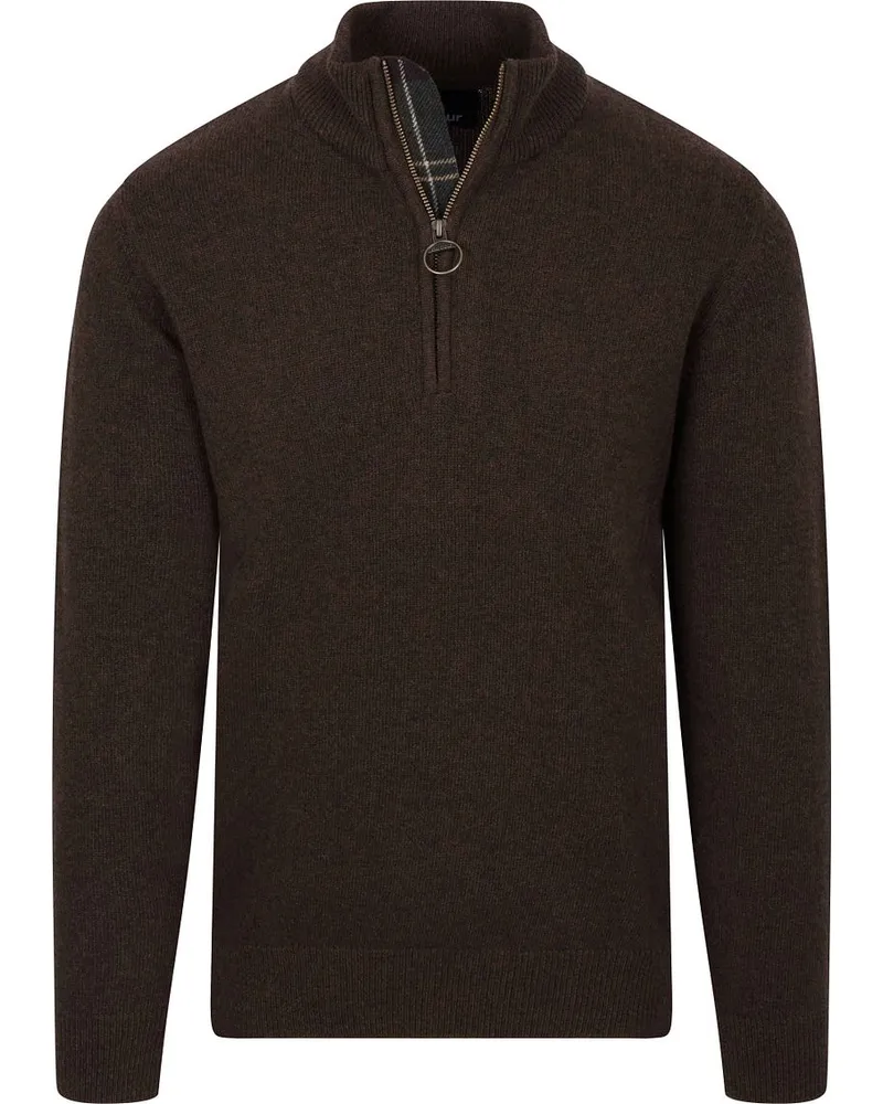 Barbour Holden Half Zip Pullover Wolle Dark Oak Braun