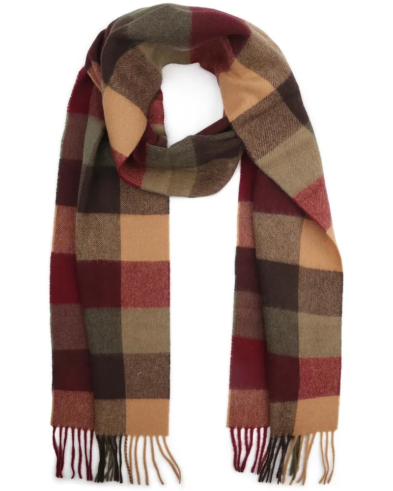 Barbour Schal Tattersall Rot Beige Grün