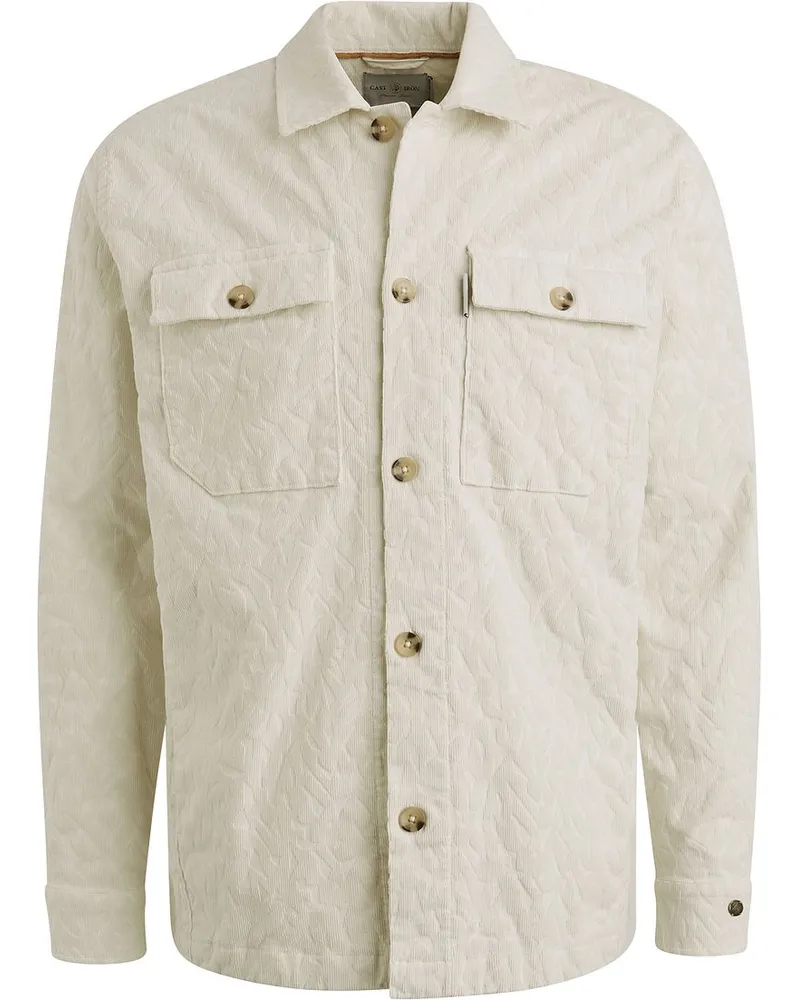 Cast Iron Hemdjacke Corduroy Ecru Weiß