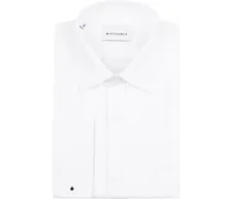 Smokinghemd Hemd mit Plisseefalten Doppelmanschette Weiß