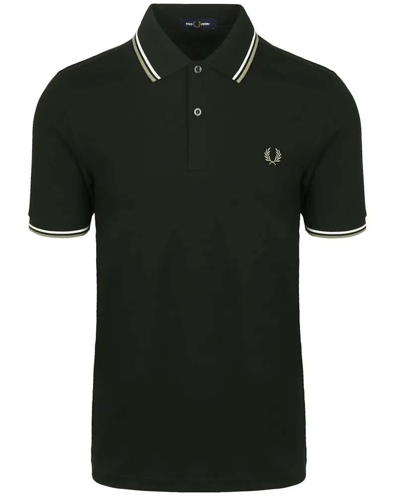 Fred Perry Polo Twin Tipped M3600 Dunkelgrün Dunkelgrün