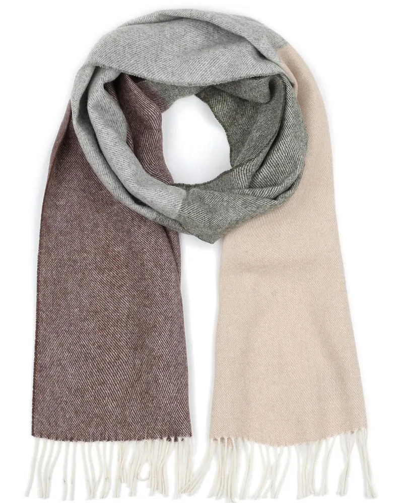 Profuomo Schal Lammwolle Grau Beige Braun Beige