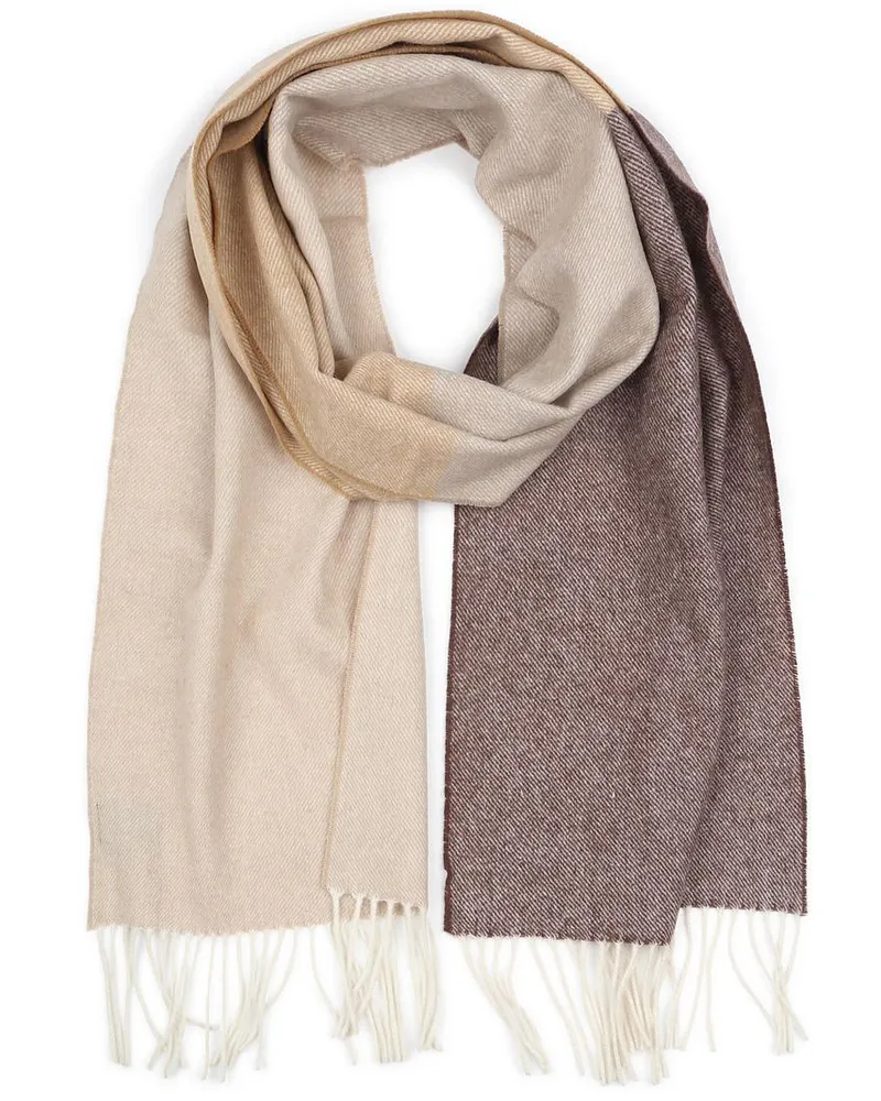 Profuomo Schal Lammwolle Grau Beige Braun Beige