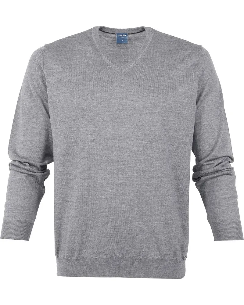 Olymp Pullover Merinowolle Grau Grau
