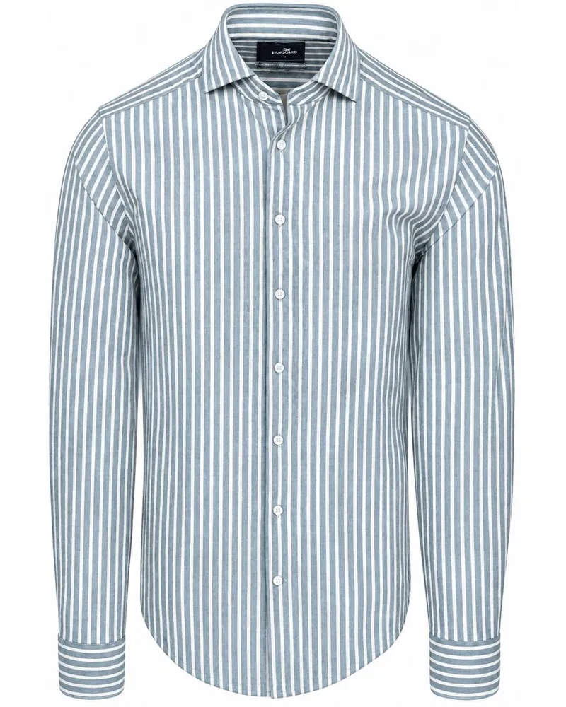 Vanguard Hemd Elevated Knit Streif Blau Blau