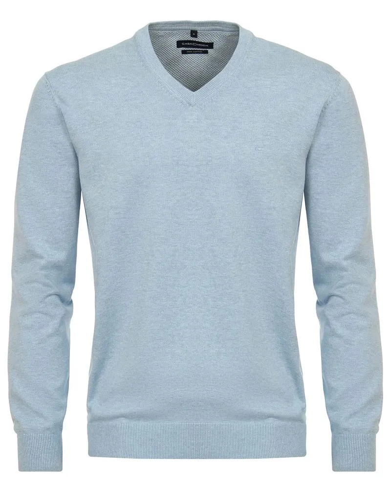 CasaModa Pullover V-Ausschnitt Hellblau Hellblau