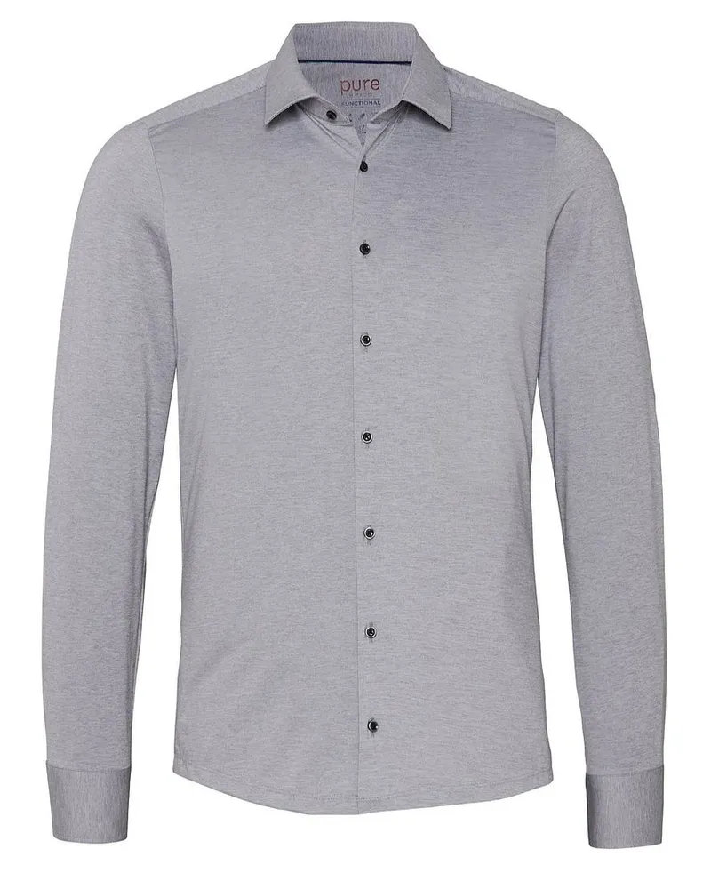 pure Functional Hemd Melange Grau Grau