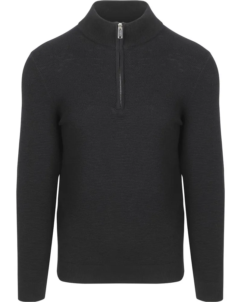 Profuomo Half Zip Pullover Structure Navy Dunkelblau