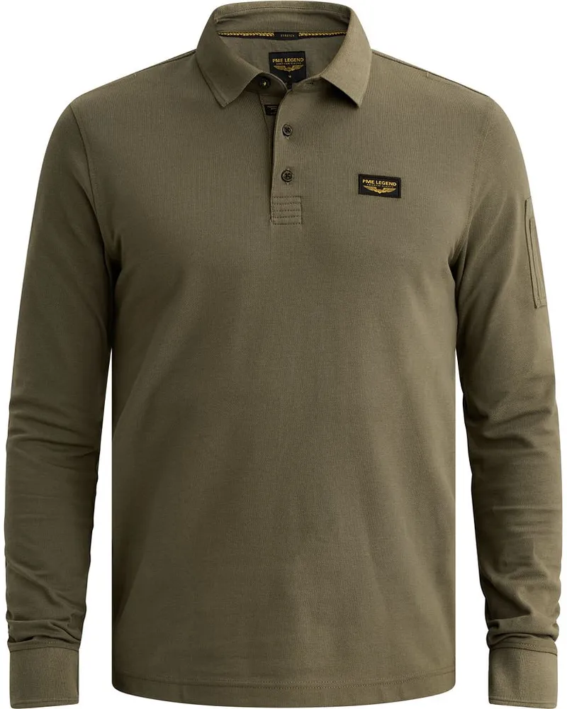 PME Legend American Classic Langarm - Longsleeve Poloshirt Kalamata Dunkelgrün