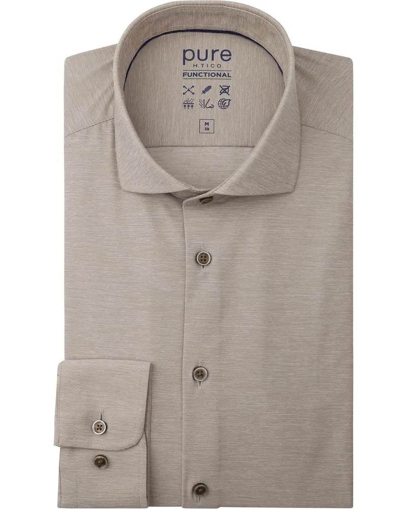 pure Functional Hemd Melange Beige Beige