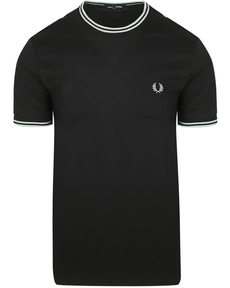 Fred Perry M1588 Twin Tipped T-Shirt Schwarz Schwarz
