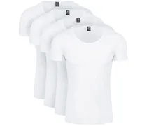 Otaru T-Shirt Breite Rundhalsausschnitt Weiß 4-Pack