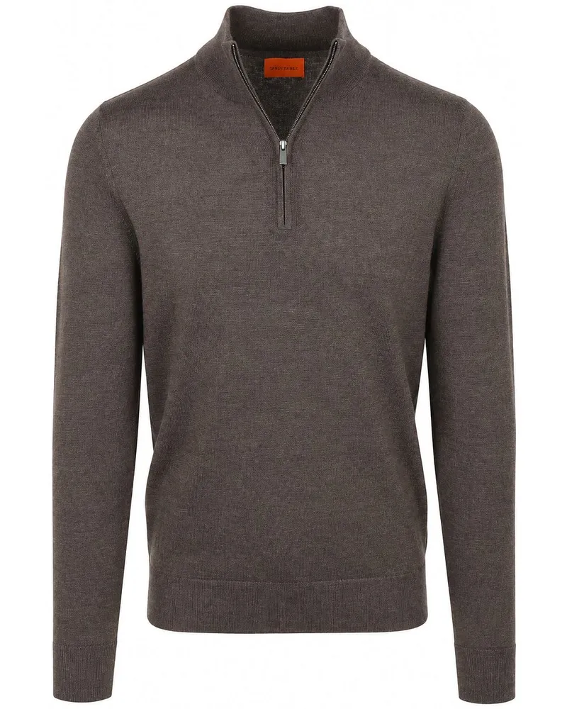 Suitable Merino Half Zip Pullover Braun Braun