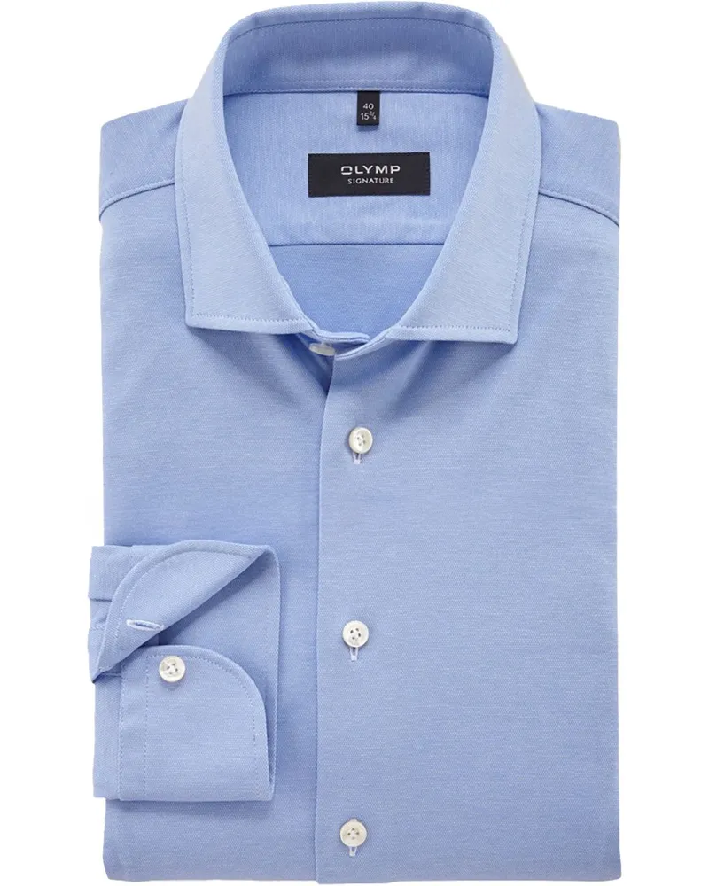 Olymp Signature Hemd Jersey Hellblau Hellblau