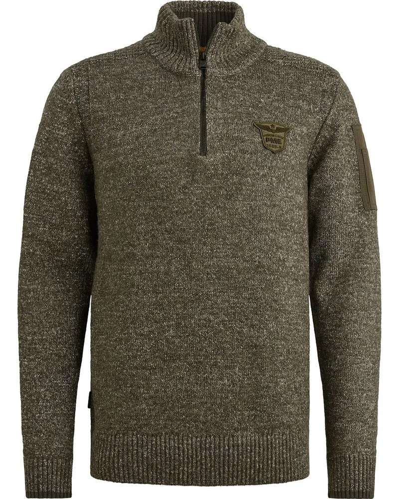 PME Legend Half Zip Sweater Grau Grün Grau