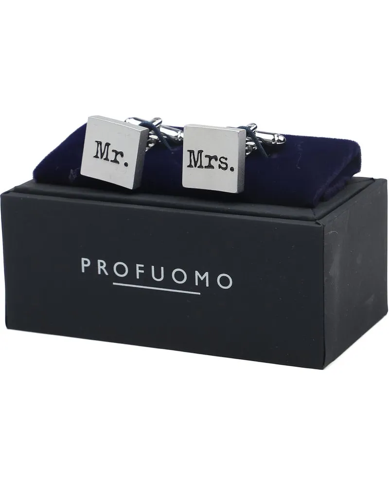 Profuomo Manschettenknöpfe  Mr. & Mrs Silber