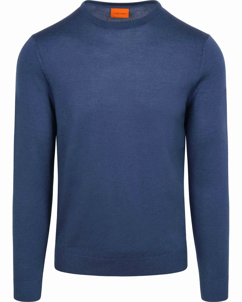 Suitable Merino Pullover Royalblau Dunkelblau