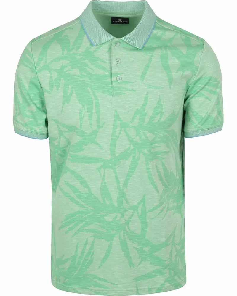 State of Art Poloshirt Faded Leaf Grün Grün