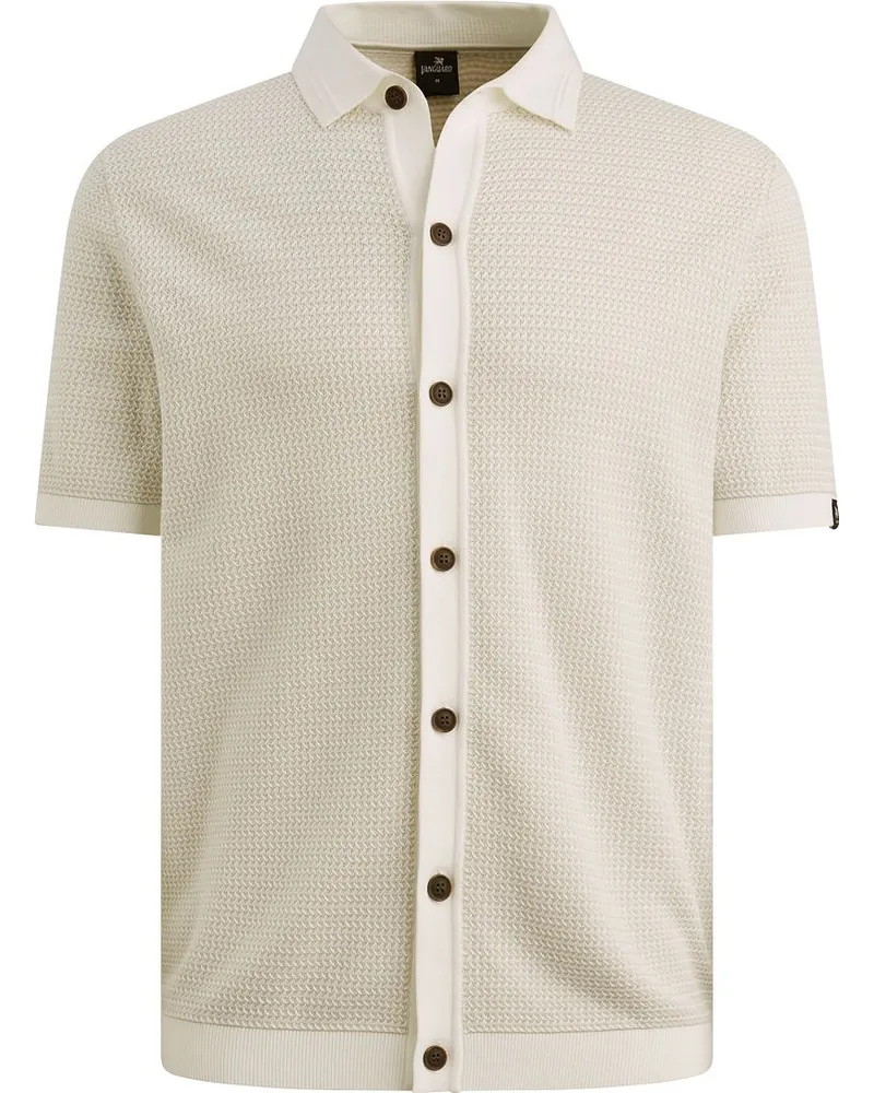 Vanguard Short Sleeve Cardigan Ecru Wollweiß