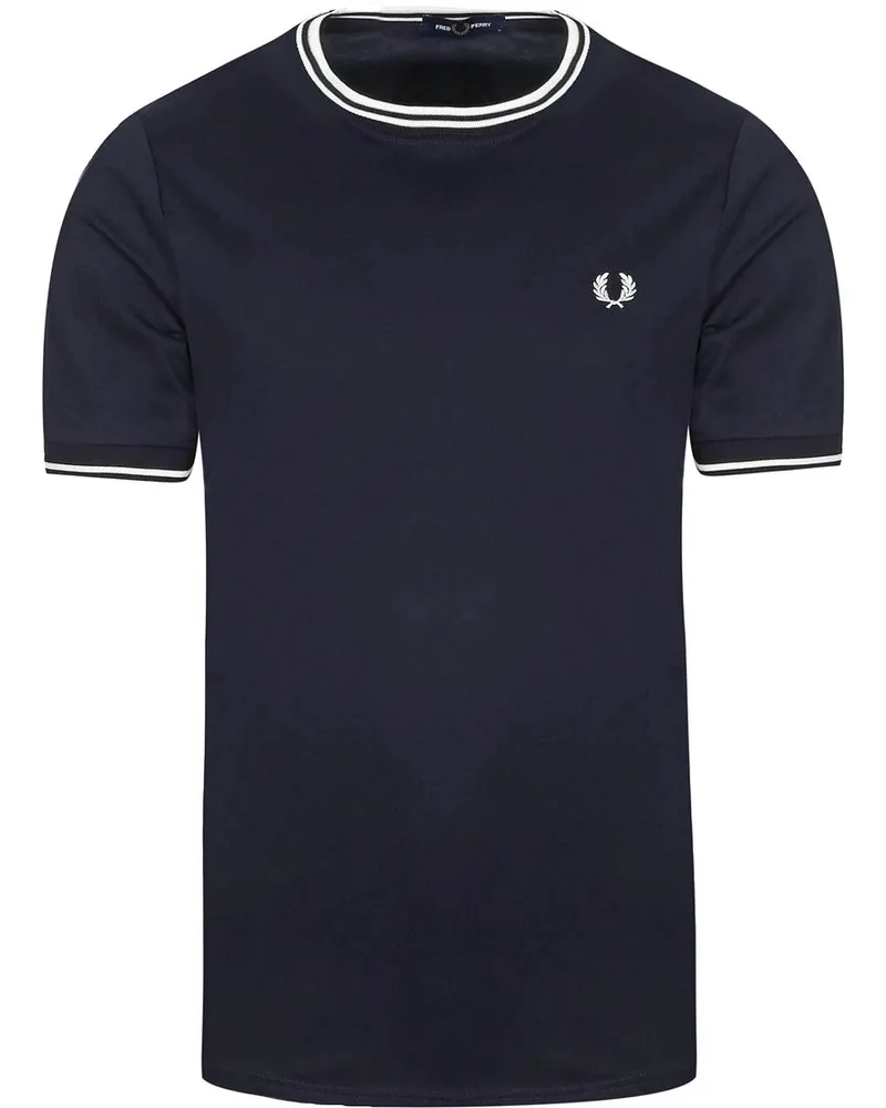 Fred Perry M1588 Twin Tipped T-Shirt Navy Blau