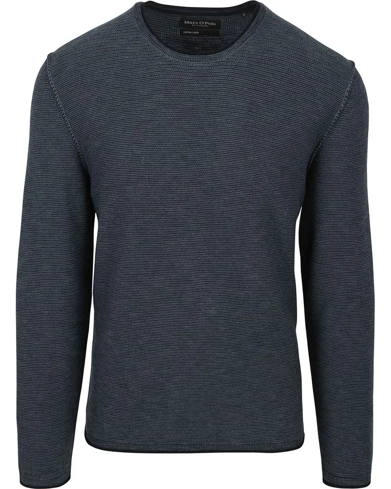 Marc O'Polo Pullover Crewneck Cotton/Linen Dark Blue Blau