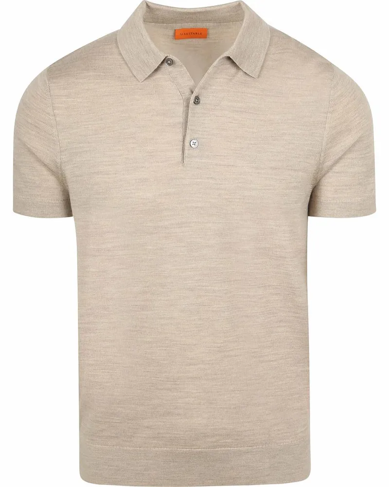 Suitable Poloshirt Rishi Merino Wolle Beige Beige