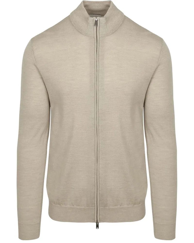 Profuomo Strickjacke Merinowolle Beige Beige