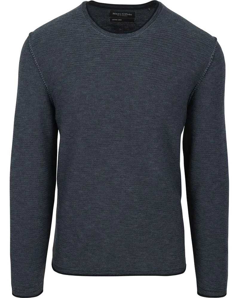 Marc O'Polo Pullover Crewneck Cotton/Linen Dark Blue Blau
