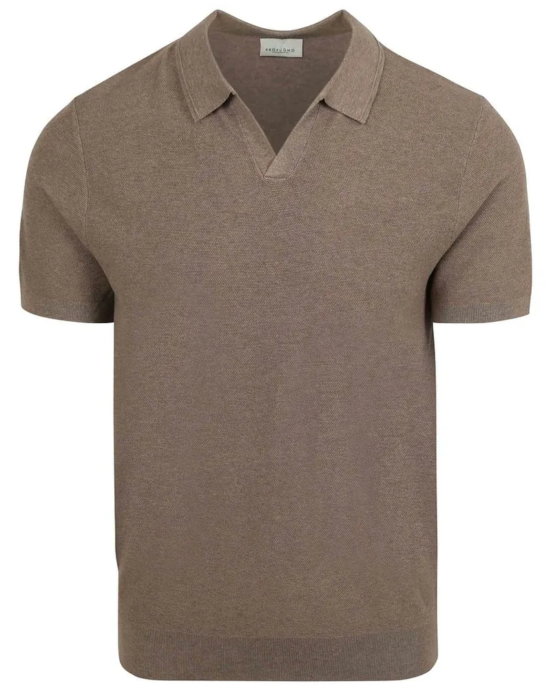 Profuomo Poloshirt Riva Luxury Structure Taupe Taupe