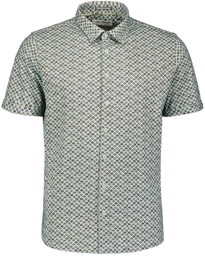 No Excess Kurzarm Jersey-Hemd Druck Grün Grün