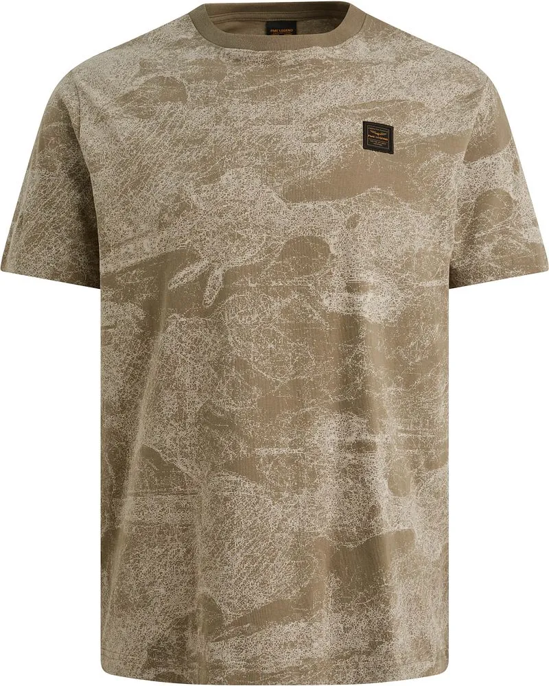 PME Legend T-Shirt Allover Print Dusky Green Grün