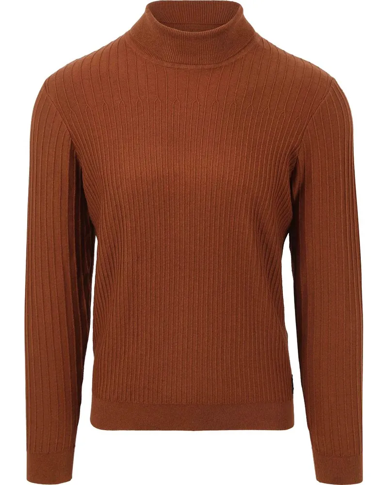 Blue Industry Rollkragenpullover Mix Wolle KBIW21 Braun Braun