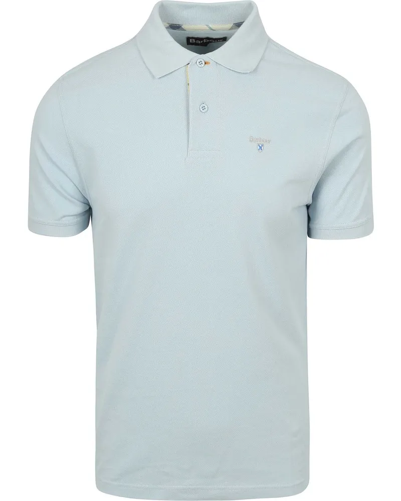 Barbour Tartan Pique Poloshirt Hellblau Hellblau