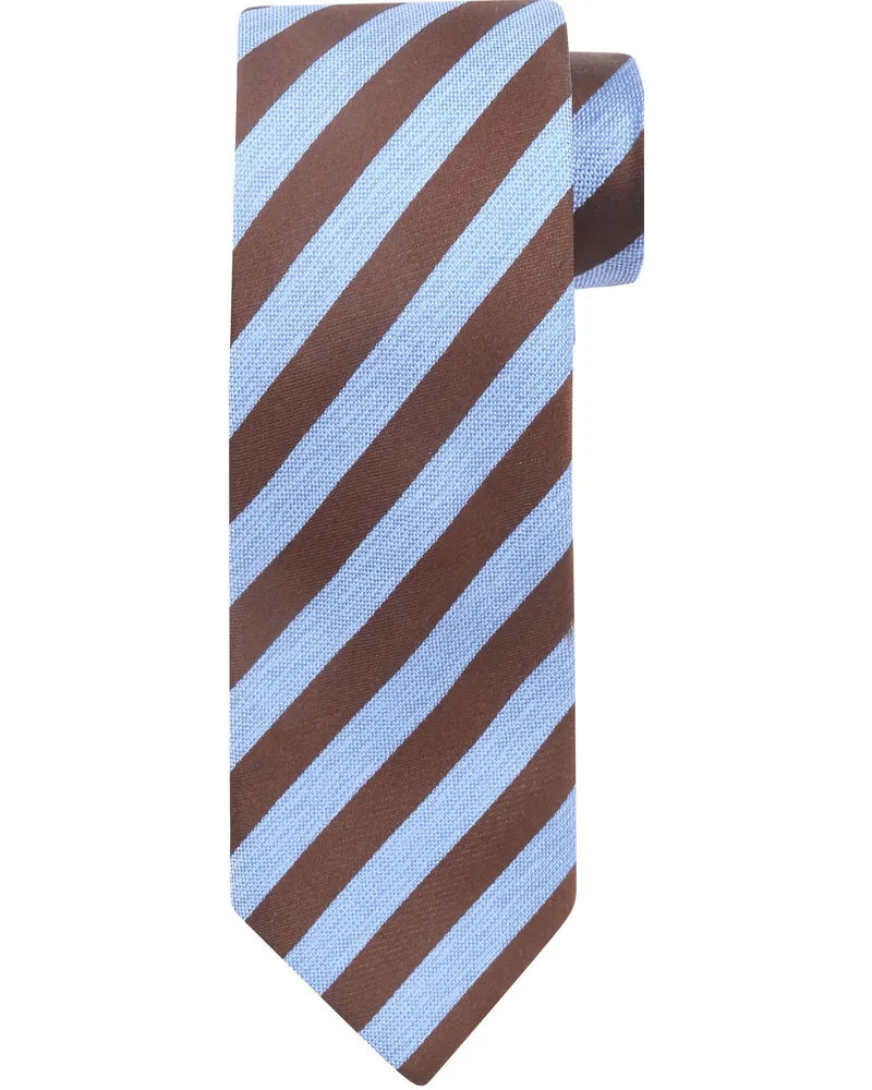 Suitable Krawatte Seide Streifen Blau Braun Braun