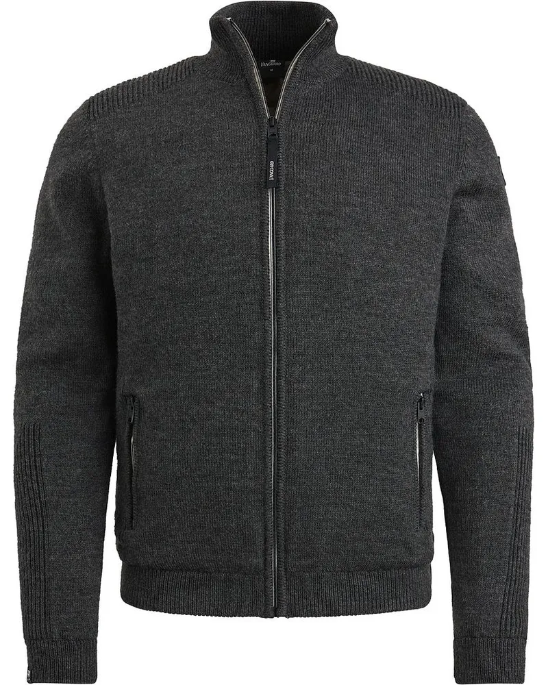 Vanguard Strickjacke Wool Blend Anthrazit Grau