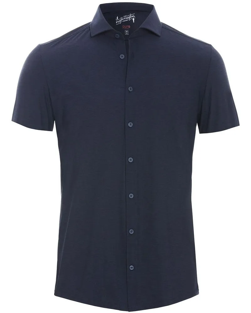 pure Kurzarmhemd The Functional Shirt Navy Dunkelblau