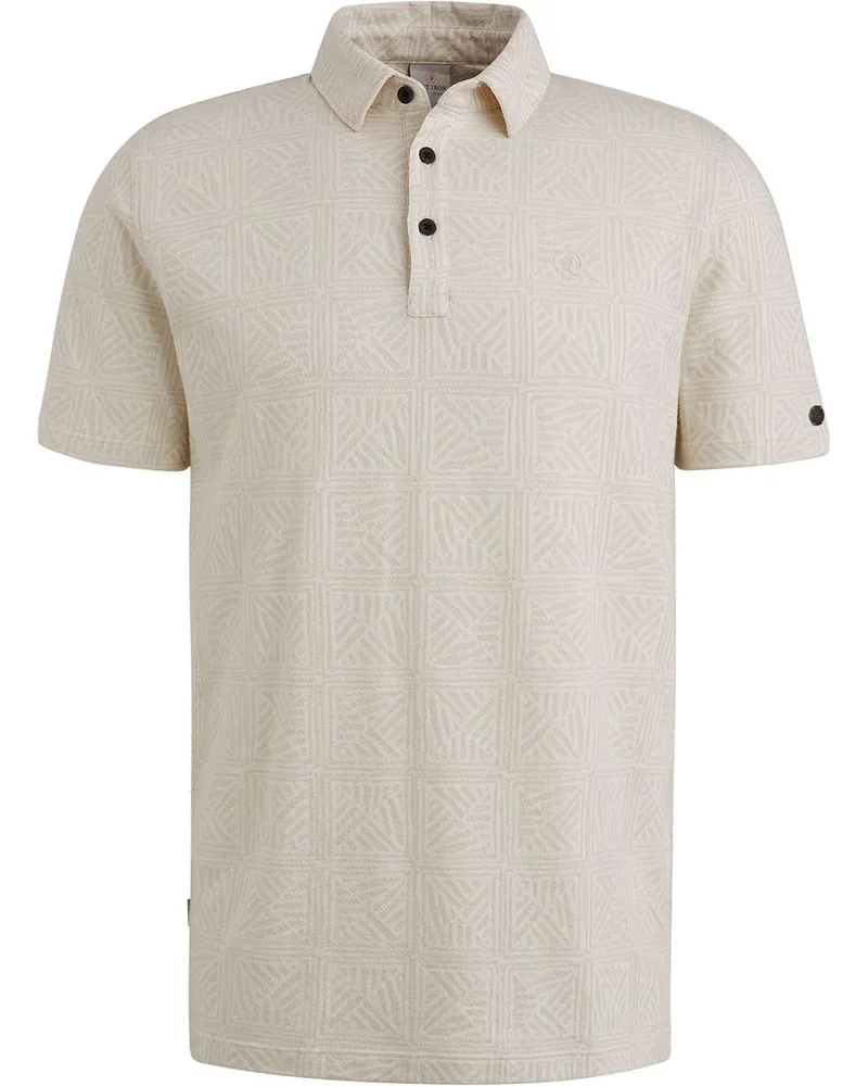 Cast Iron Polo Jacquard Druck Ecru Beige