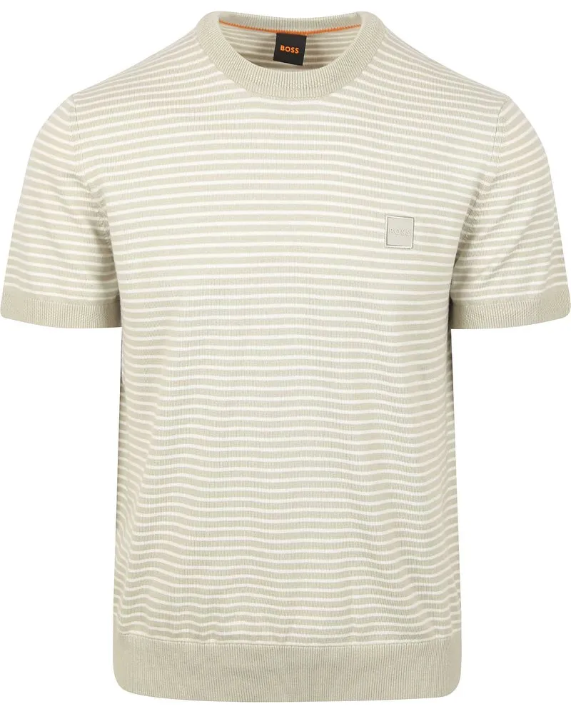 HUGO BOSS Knitted T-shirt Kanache Greige Beige