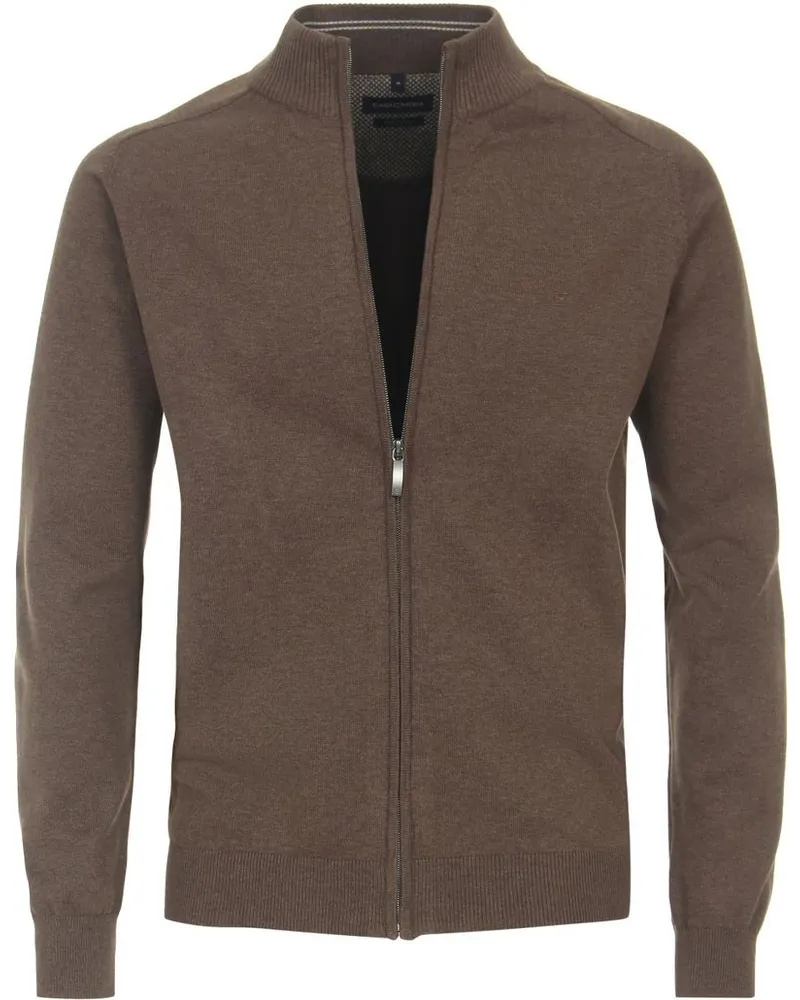 CasaModa Strickjacke Zip Petrol Braun Braun