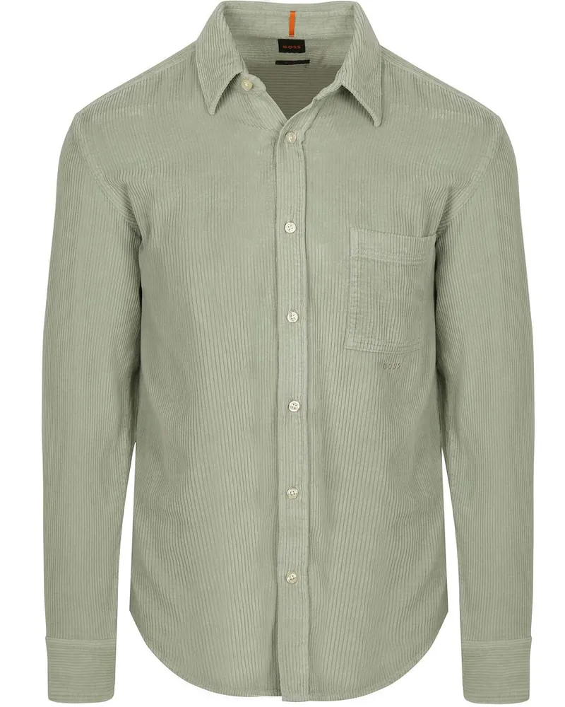HUGO BOSS Relegant Hemd Corduroy Grün Grün